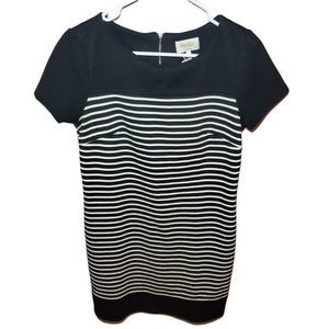 LAUNDRY by Shelli Segal Striped Black and White Dress Size 8